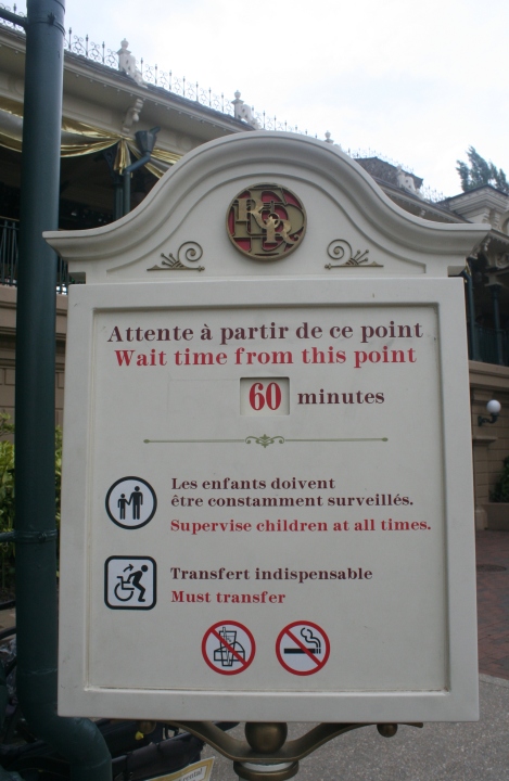 Disneyland Railroad wait times: 60 minutes
